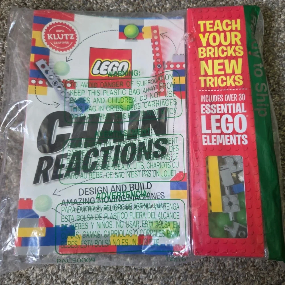 Klutz LEGO‎ Chain Reactions Craft Kit Build Moving Machines 33 LEGO Elements NEW